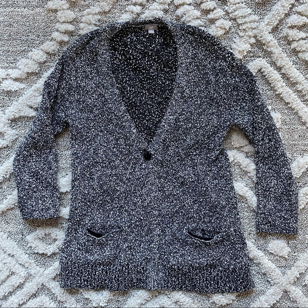 J. Jill One Button Cardigan 100% Cotton Size M
